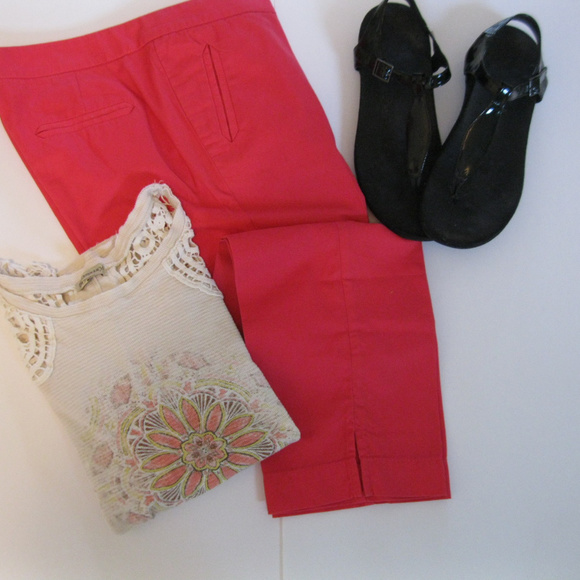 Lilly Pulitzer Pants - Lilly Pulitzer Ocean Cropped Cotton Pants In Coral